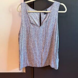 Sleeveless Lucky Brand Patterned Top - Blue and White